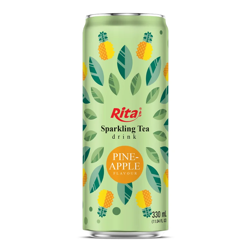 Sparkling Tea drink lemon flavor non alcoholic 330ml sleek can
