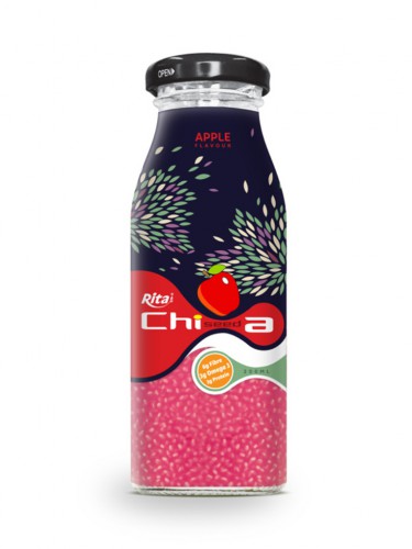 200ml Glass bottle Apple flavor Chia Seed Drink