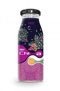 200ml Glass bottle Grape flavor Chia Seed Drink