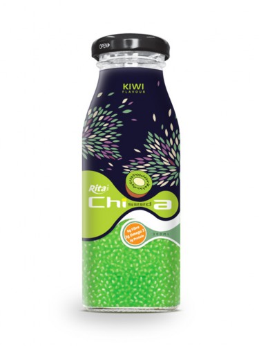 200ml Glass bottle Kiwi flavor Chia Seed Drink
