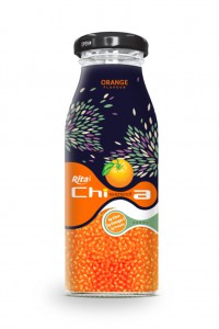 200ml Glass bottle Orange flavor Chia Seed Drink