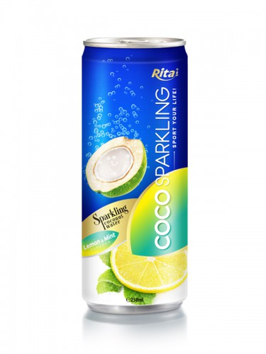 250ml Alu Can Lemon  Mint Flavour Sparkling Coconut Water