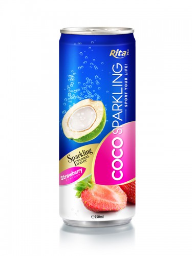 250ml Alu Can Strawberry Flavour Sparkling Coconut Water