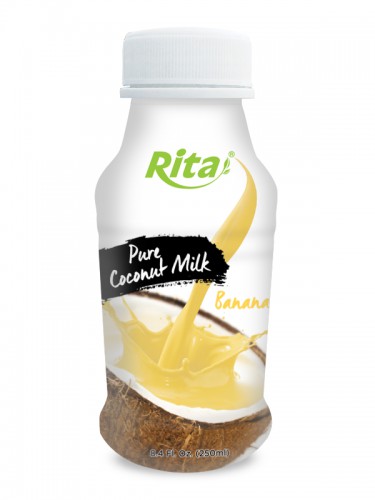 250ml PP bottle Pure Coconut Milk with Banana