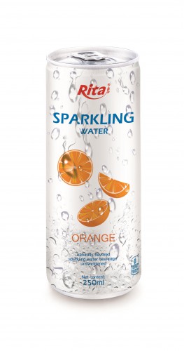 250ml Slim Can Orange Flavored Sparkling Water