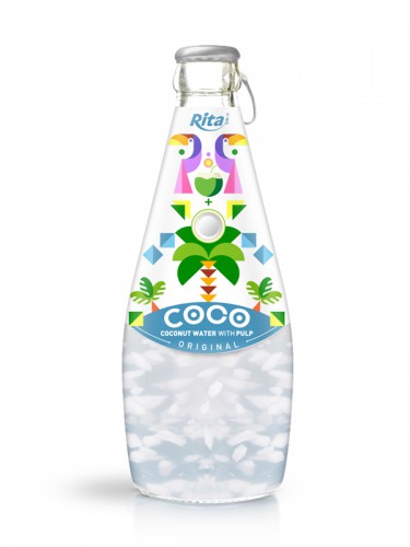 290ml Glass Bottle Original Sparkling Coconut Water with Pulp