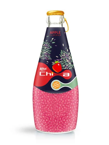 290ml Glass bottle Apple flavor Chia Seed Drink