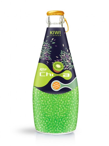 290ml Glass bottle Kiwi flavor Chia Seed Drink 1