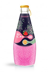 290ml Glass bottle Strawberry flavor Chia Seed Drink