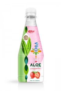 300ml Pet bottle Strawberry flavor Chia Seed with Aloe Vera Drink