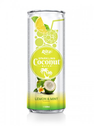 320ml Alu Can Lemon  Mint Flavour Sparkling Coconut Water