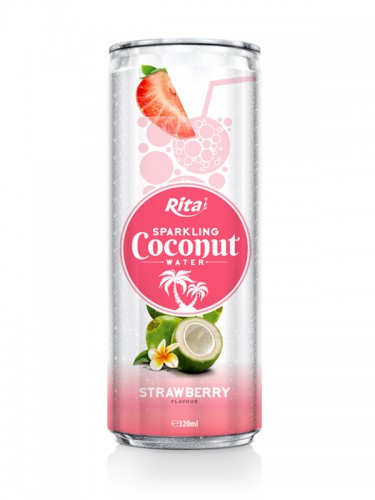 320ml Alu Can Strawberry Flavour Sparkling Coconut Water