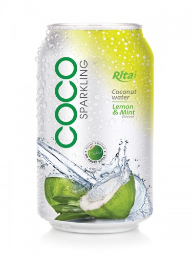 330ml Lemon  Min flavor Sparkling Coconut Water