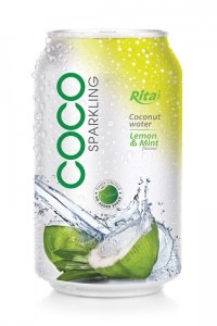 330ml Lemon  Min flavor Sparkling Coconut Water