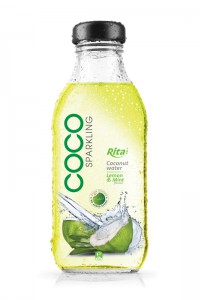 350ml Glass bottle Lemon  Min flavor Sparkling Coconut Water