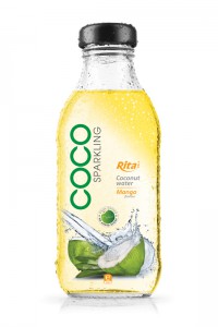 350ml Glass bottle Mango flavor Sparkling Coconut Water