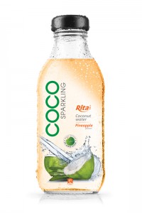 350ml Glass bottle Pineapple flavor Sparkling Coconut Water
