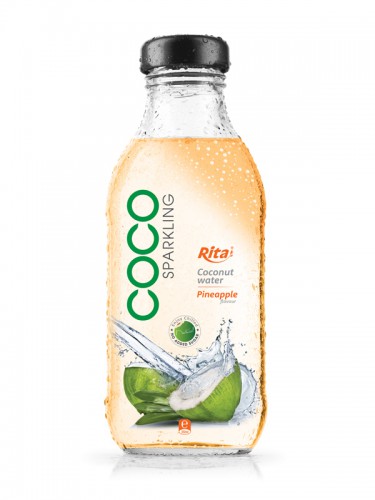350ml Glass bottle Pineapple flavor Sparkling Coconut Water