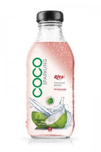 350ml Glass bottle Pomegrante flavor Sparkling Coconut Water