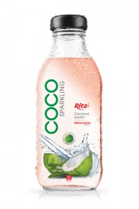350ml Glass bottle Watermelon flavor Sparkling Coconut Water