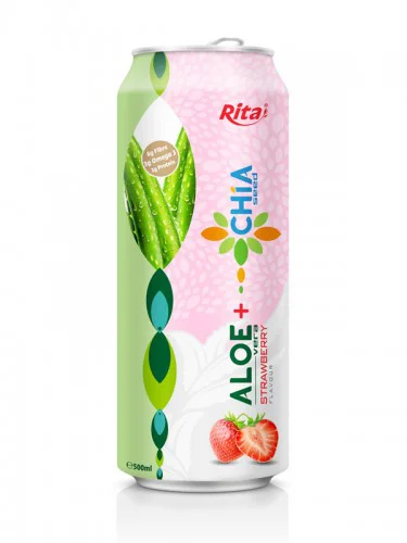 500ml Strawberry flavour Aloe Vera with Chia Seed Drink