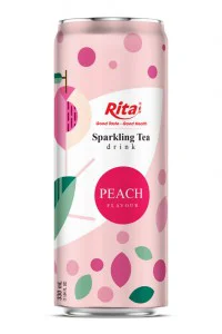 Sparkling Tea drink non alcoholic peach flavour 330ml sleek can