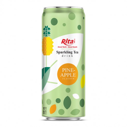 Tea Sparkling drink non alcoholic pineapple flavour 330ml sleek can