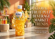 320毫升Bici Bici芒果味椰果饮料产品展示图，呈现香甜芒果、Q弹椰果颗粒与时尚便携包装设计，突出热带果肉饮品特色。