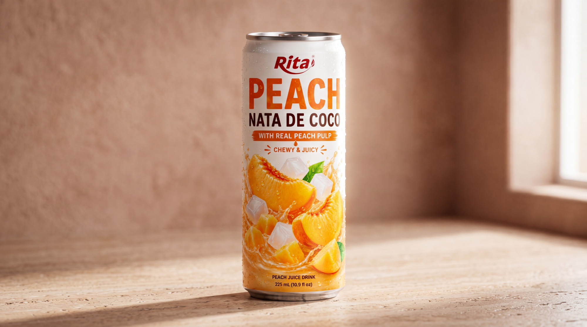 325 ml ( 10.9 fl oz) Peach nata de coco with real peach pulp Poster 2