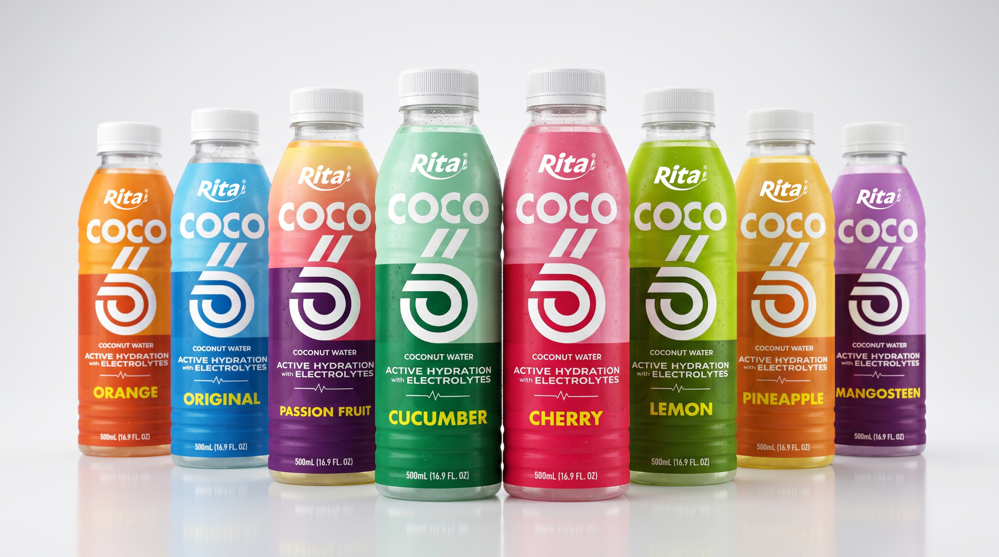 500ml Orange Flavored Coconut Water with Electrolytes PET Bottle Poster 2
