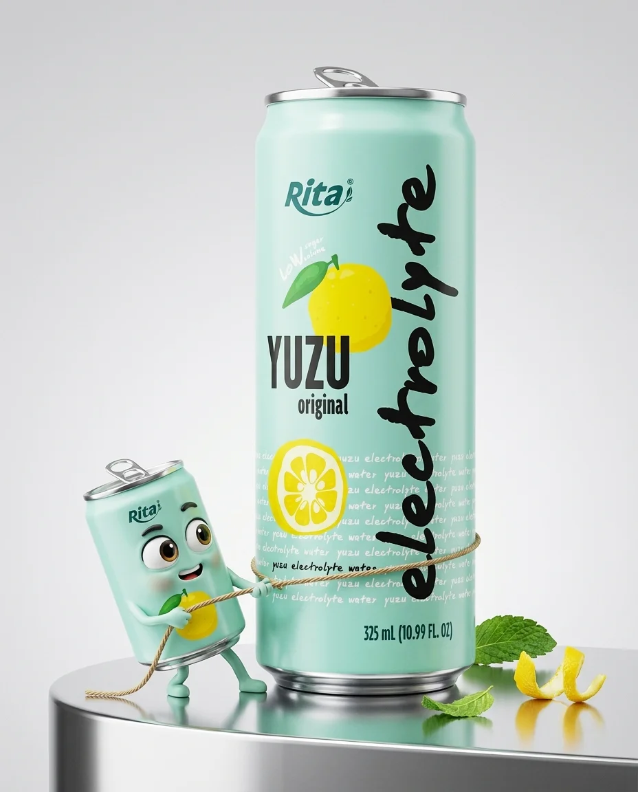 Yuzu Electrolyte Water Drink 325ml Low Sugar Hydration Beverage Poster 2