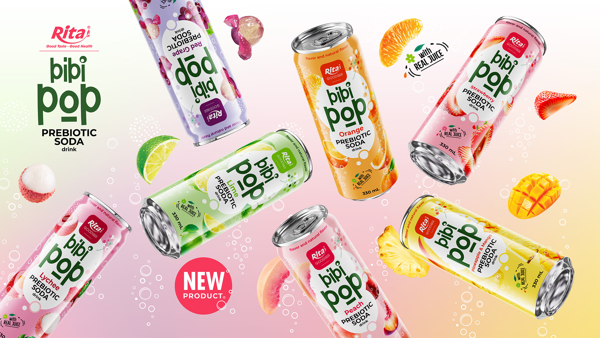 Design Prebiotic Soda drink 330ml sleek can 03