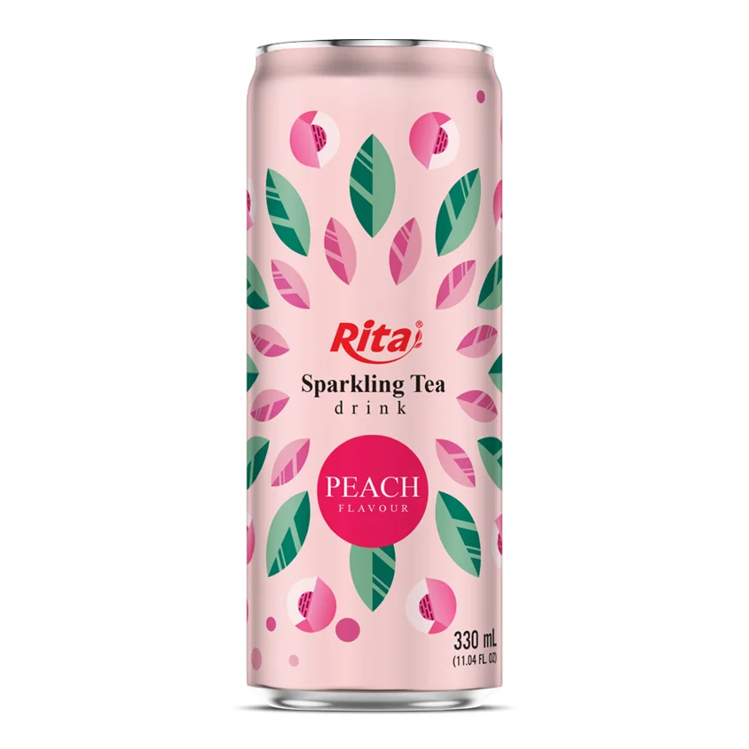 Sparkling Tea drink lemon flavor non alcoholic 330ml sleek can