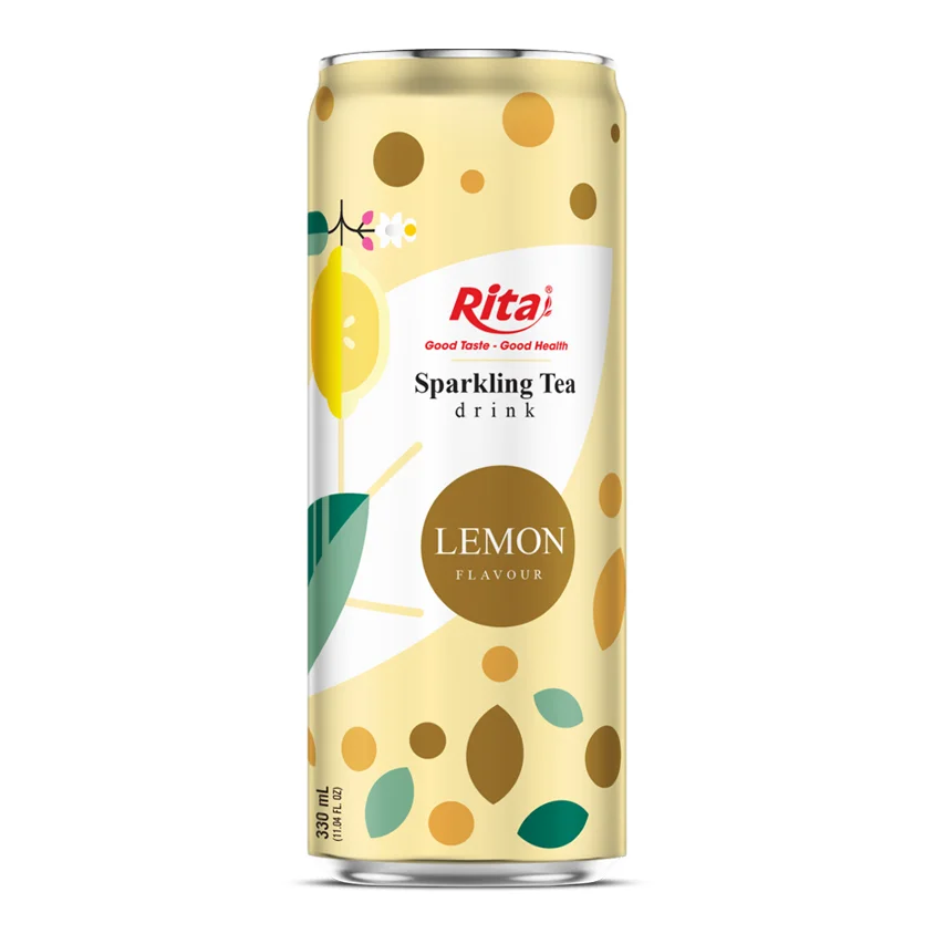 Sparkling Tea drink lemon flavor non alcoholic 330ml sleek can