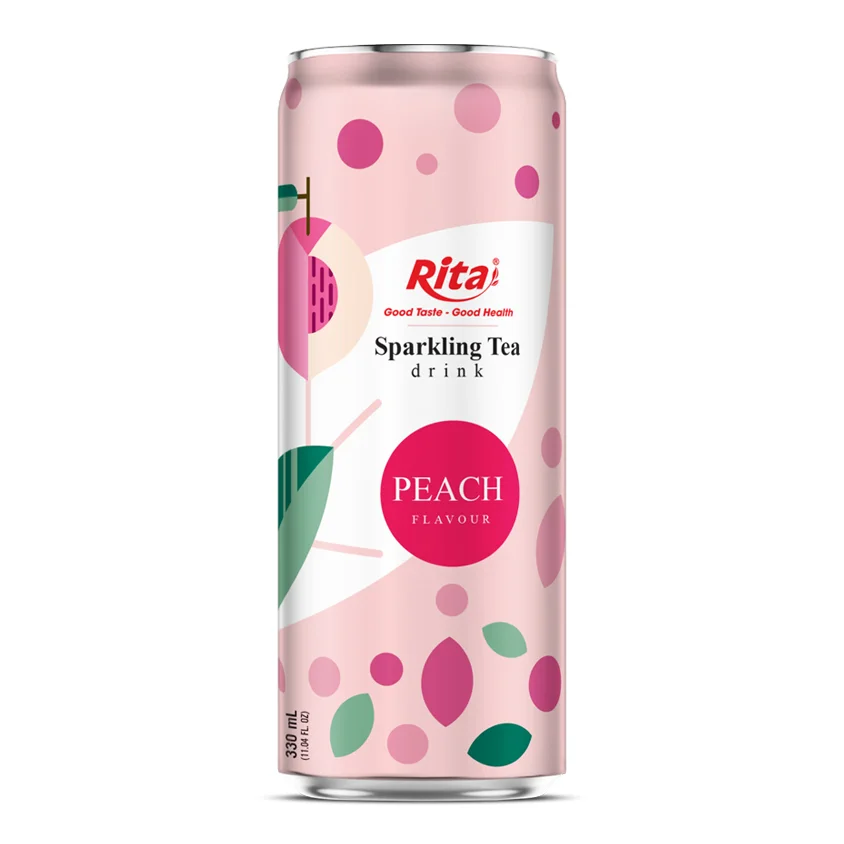 Sparkling Tea drink lemon flavor non alcoholic 330ml sleek can