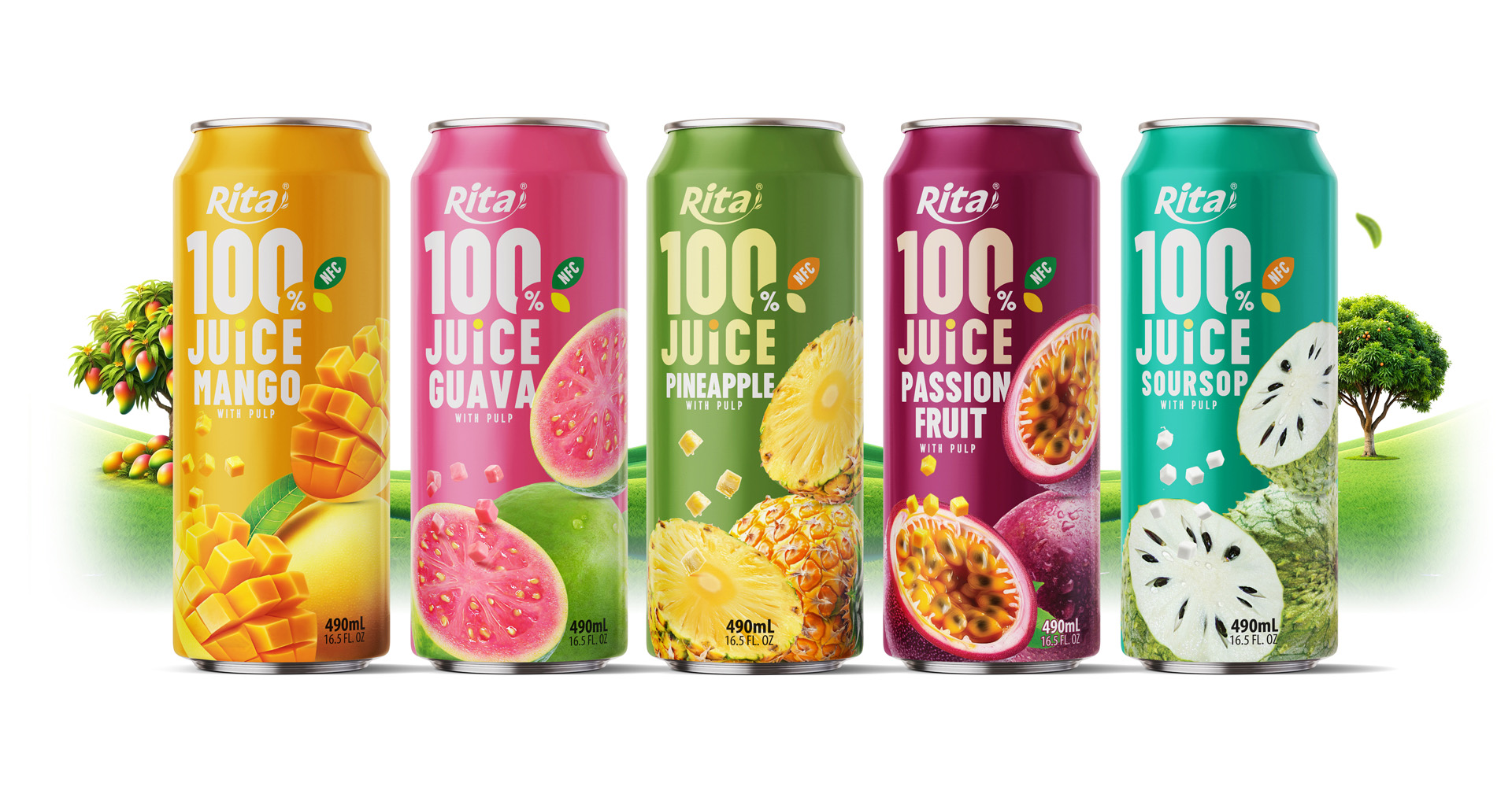 Rita 100% Pure Soursop Juice 490ml Can Poster 2