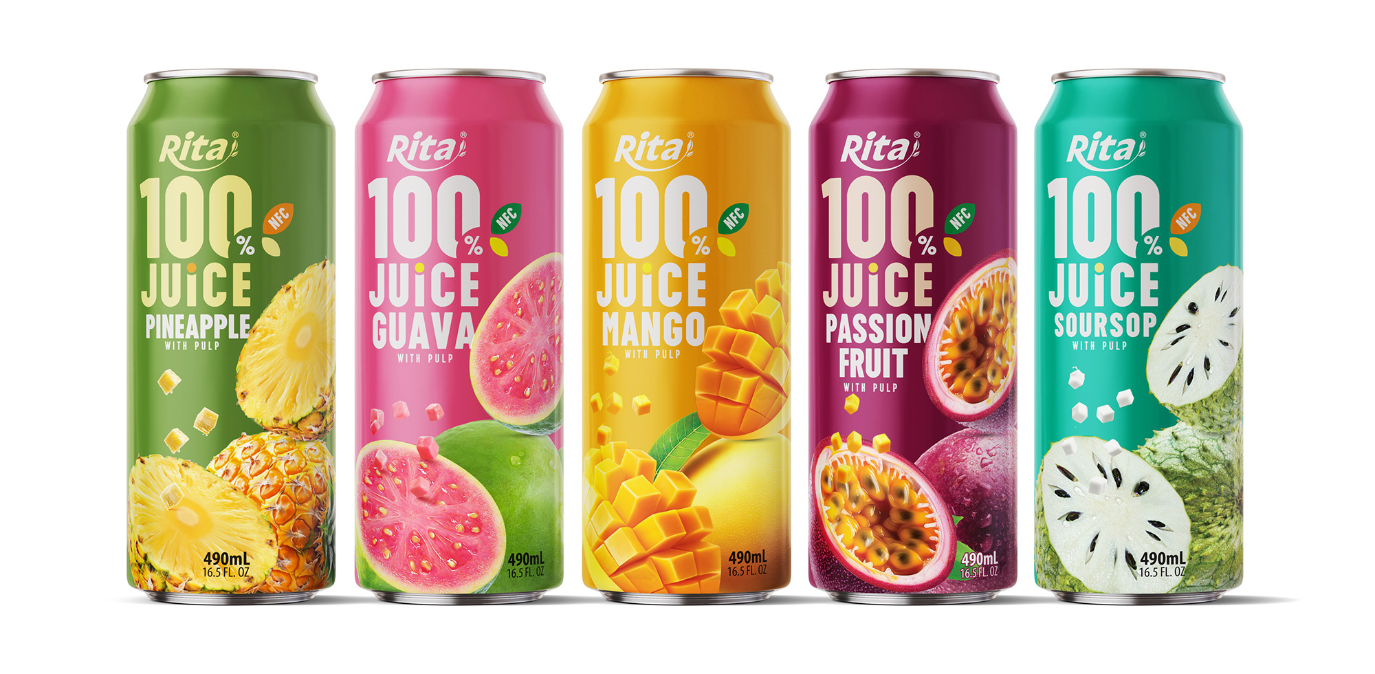 Rita 100% Pure Soursop Juice 490ml Can Poster 1