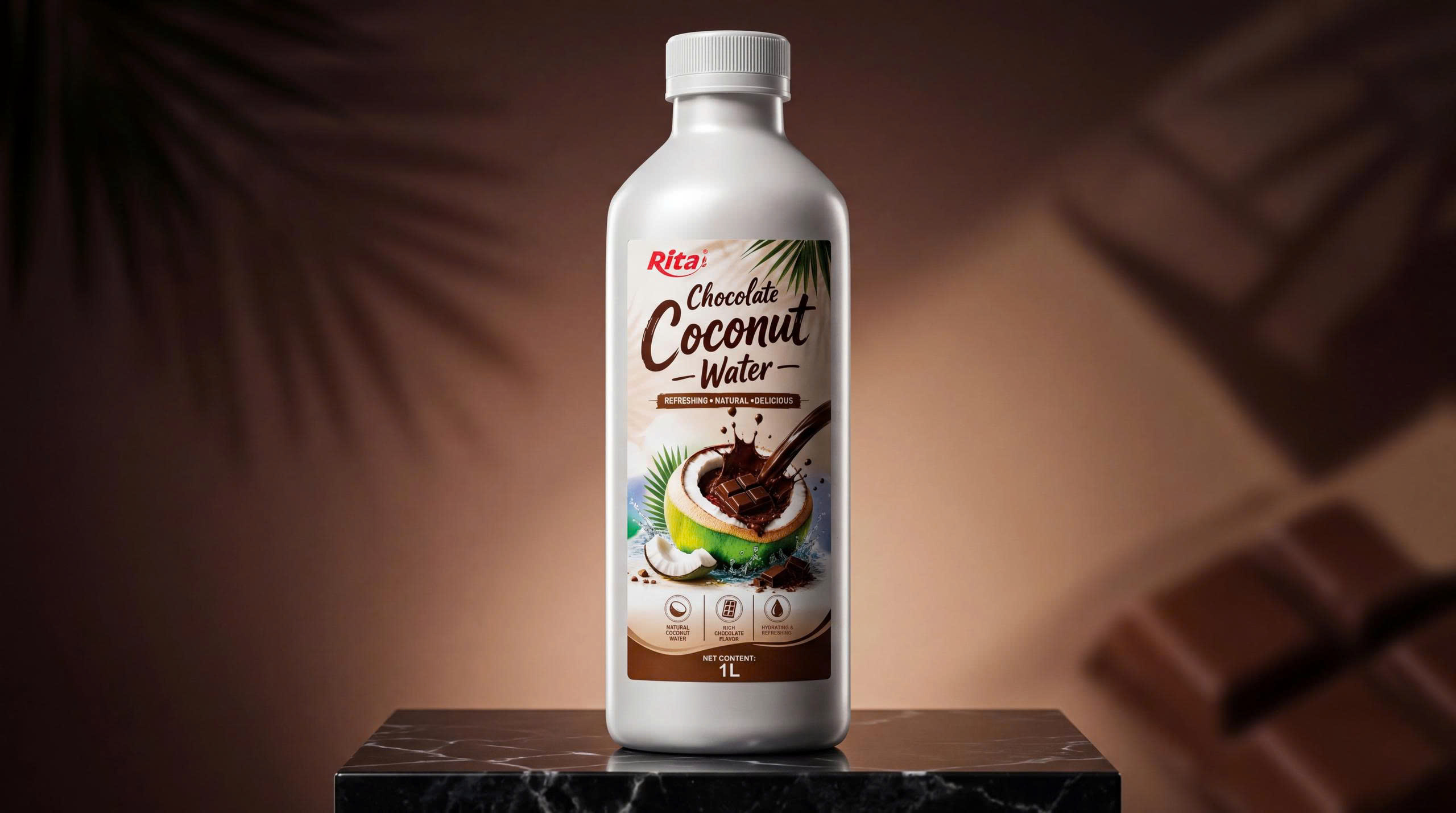 1L PP bottle  Chocolate Coconut Water – Refreshing Natural Delicious Poster 1