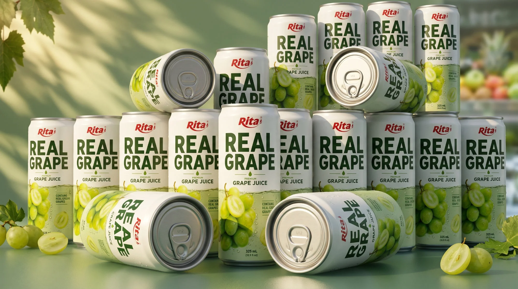 Premium Real Grape Juice 10.9 fl oz – Contains Real Green Grapes Poster 1