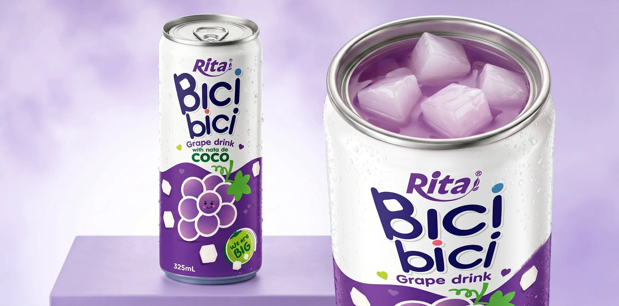 Bici Bici 325ml Grape drink with nata de Coco ( wide opening can) Poster 1