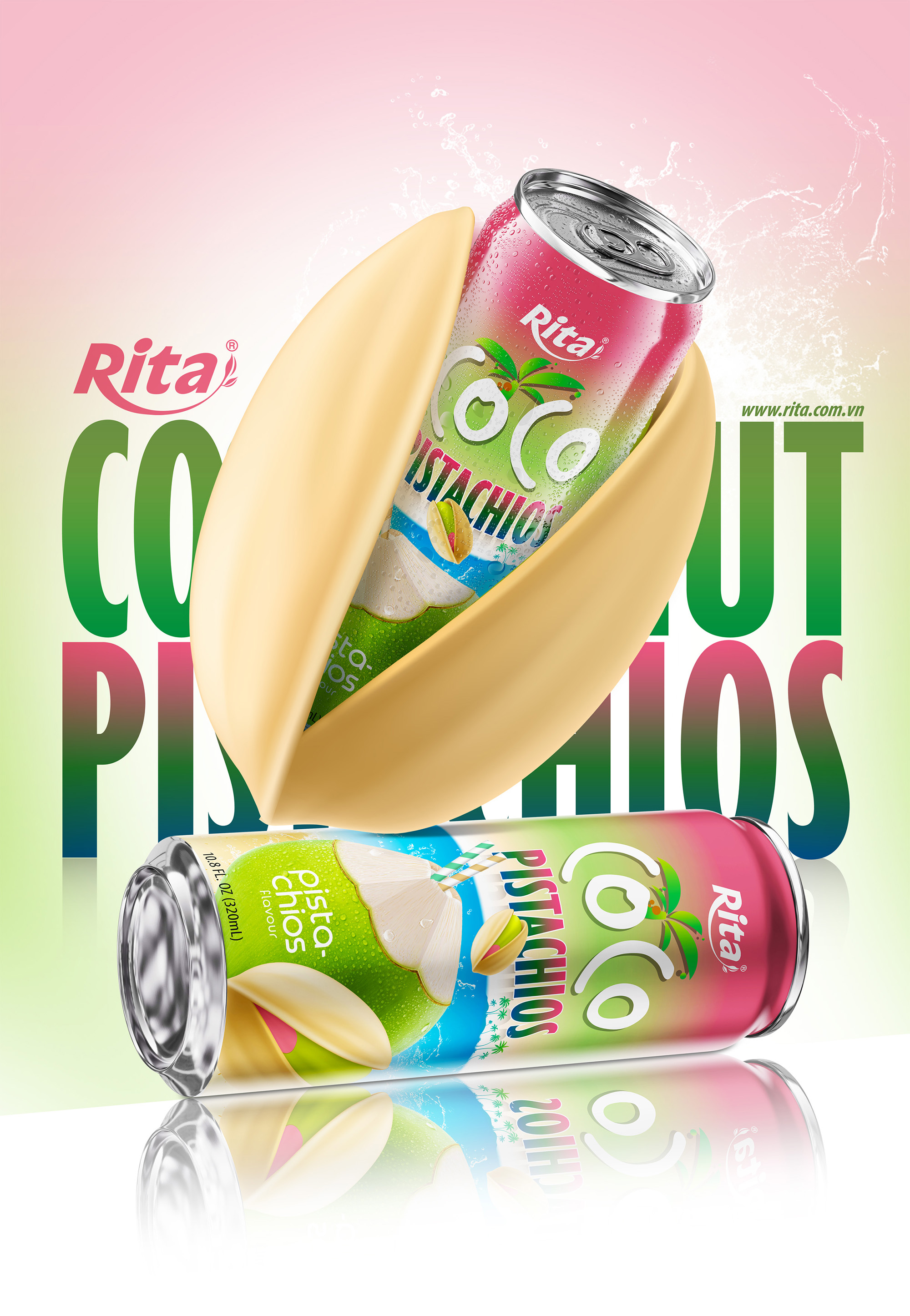 Natural Coconut Water Pistachio Drink 320ml Poster 1