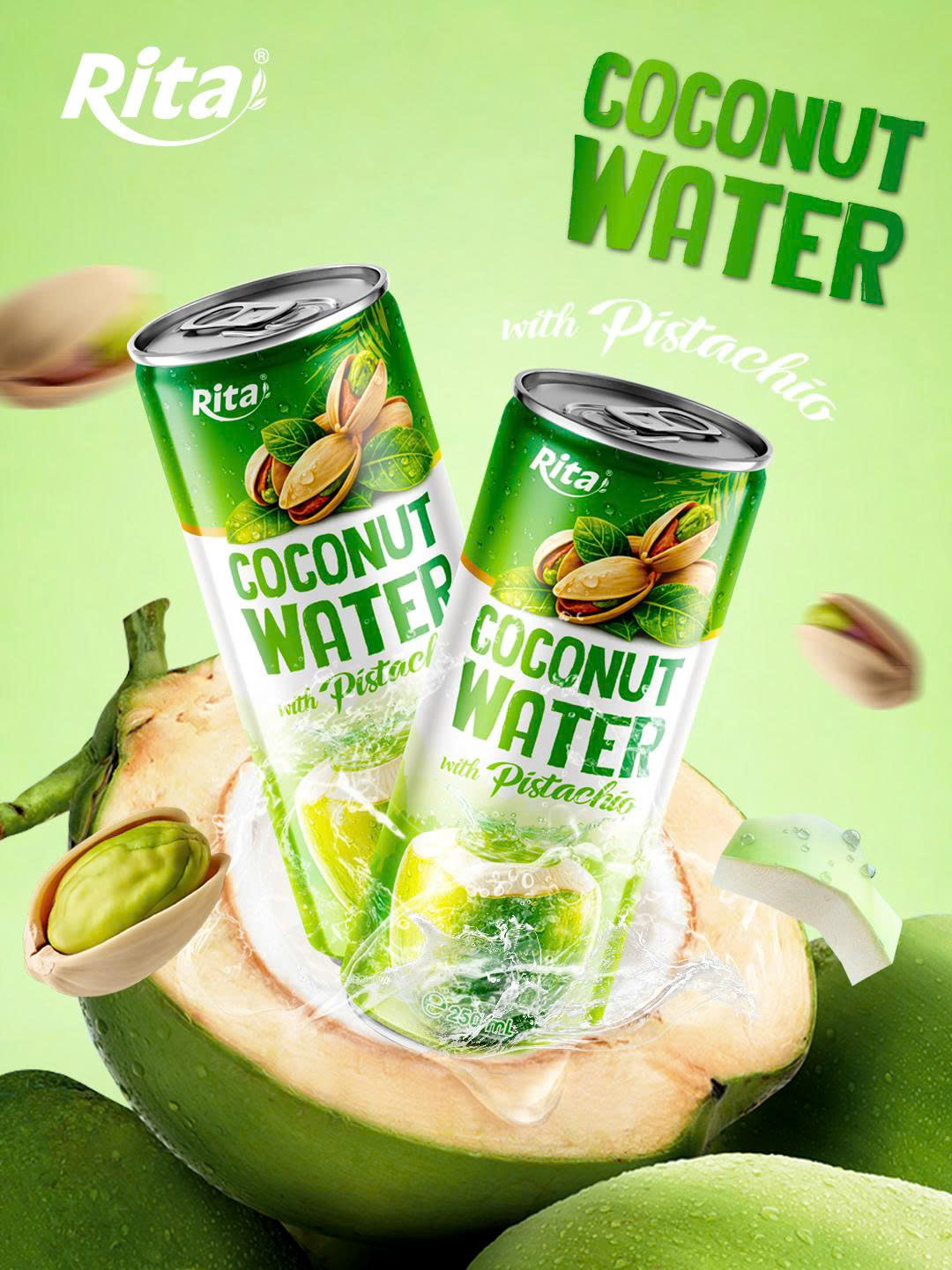 Rita Coconut water with Pistachio 250ml alu-can Poster 1