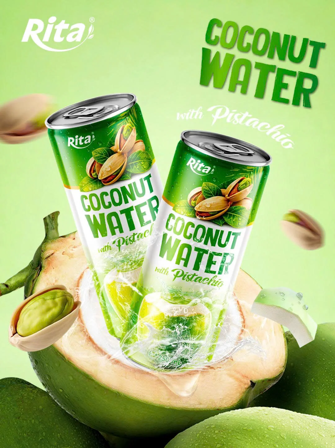 Rita Coconut water with Pistachio 250ml alu-can Poster 1