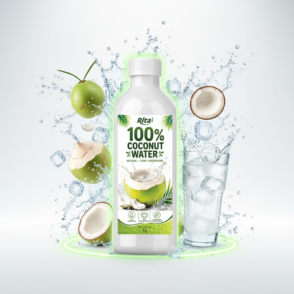 100% Pure Young Coconut Water 1L PET Bottle Wholesale - Premium Beverage