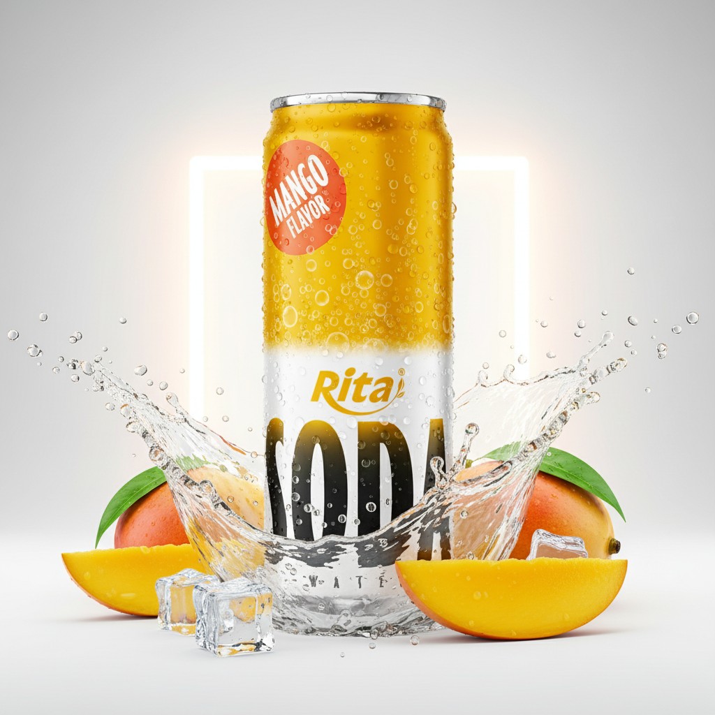 Sparkling Mango Soda Water Drink 320ml Can - Premium Beverage