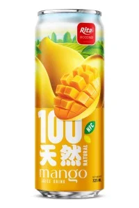 100 Natural Mango Juice Drink 325ml sleek can