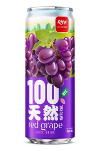 100 Natural  Red Grape Juice Drink 325ml sleek can