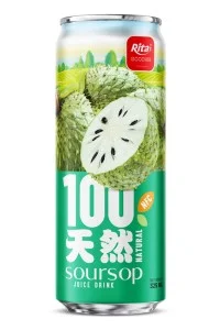 100 Natural Soursop Juice Drink 325ml sleek can