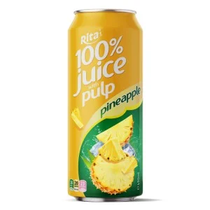 100% 菠萝汁（带果肉）500 毫升罐装 Rita 品牌