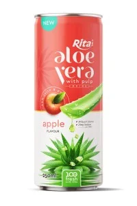 100% 鲜芦荟果肉苹果味饮料 250ml 罐